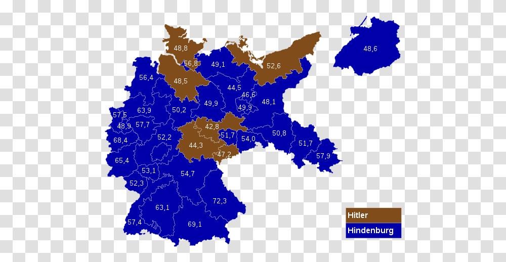 Simon Kuestenmacher 1932 German Presidential Election, Map, Diagram, Plot, Atlas Transparent Png