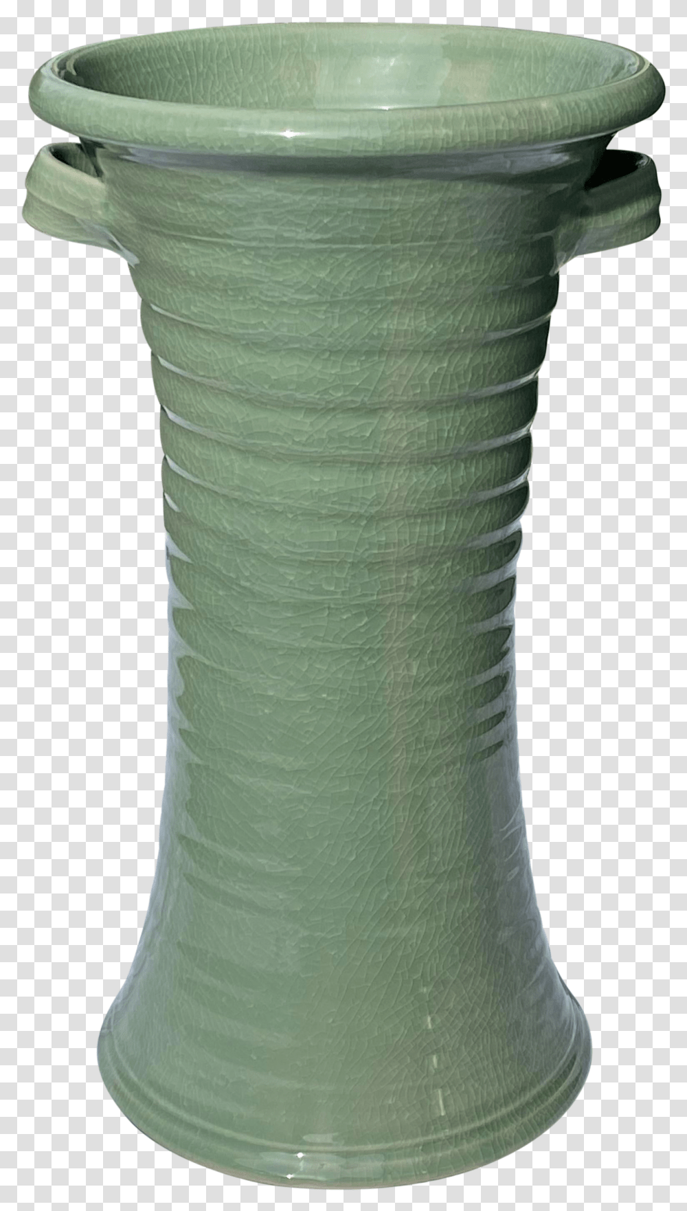 Simon Pearce Belmont Crackle Celadon Umbrella Stand Or Floor Vase Column, Pottery, Jar, Home Decor, First Aid Transparent Png