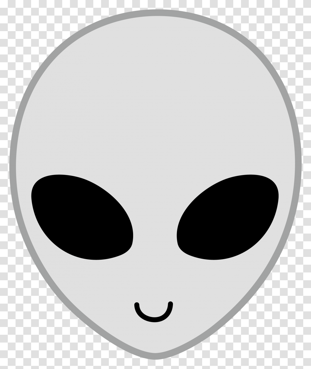 Simple Alien Drawing Happy Grey Alien Face, Mask Transparent Png