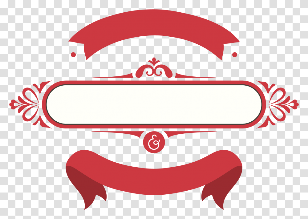 Simple Banner Red And White Banner, Label, Logo Transparent Png