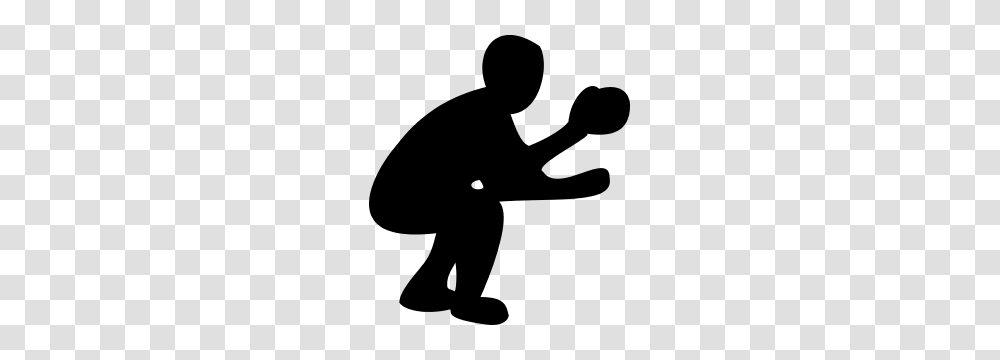Simple Baseball Catcher Sticker, Person, Human, Kneeling, Sport Transparent Png