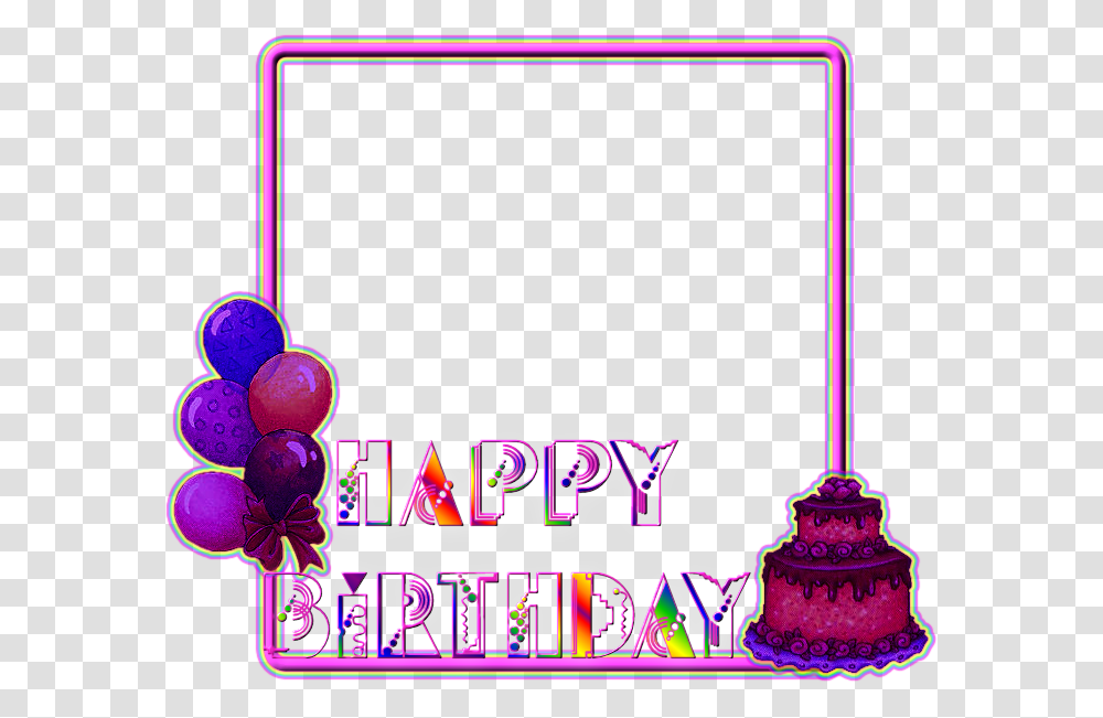 Simple Birthday Frame, Light, Neon Transparent Png