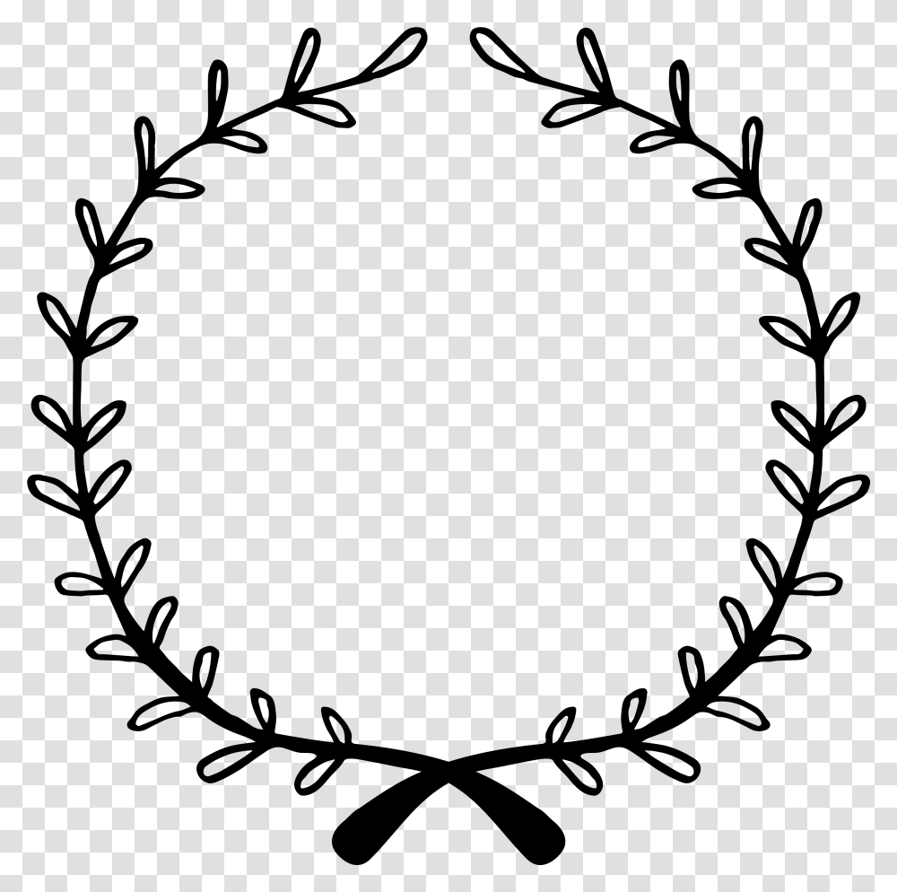 Simple Black And White Wreath Clipart, Gray, World Of Warcraft Transparent Png