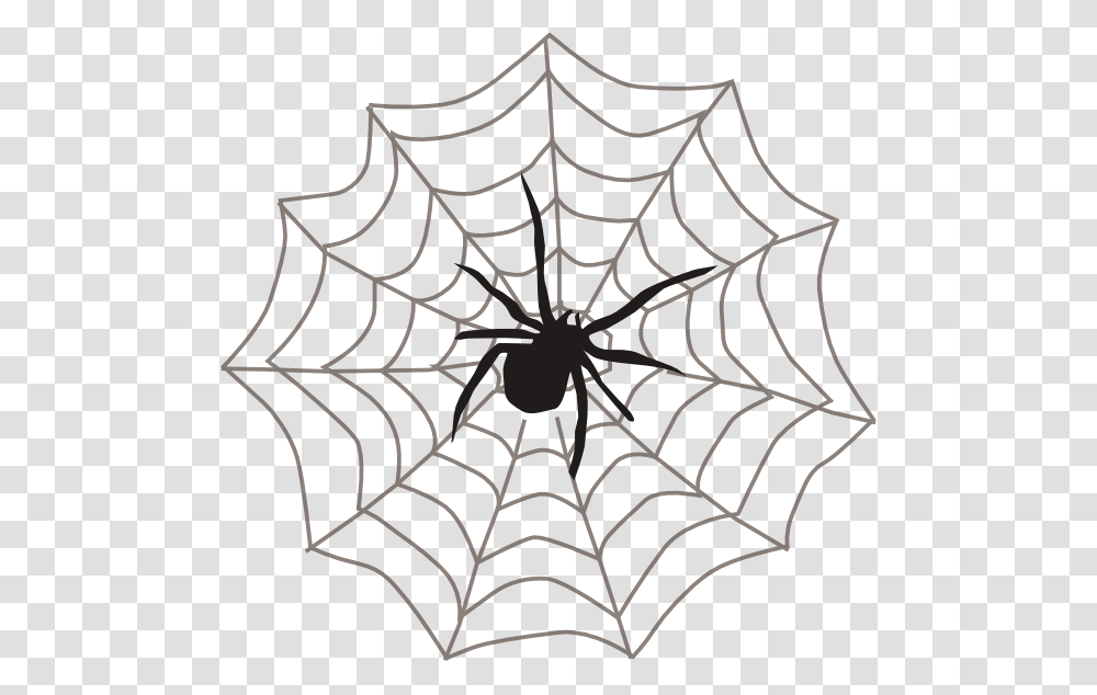 Simple Black Spider Sitting On His Net Tattoo Design, Spider Web, Lamp Transparent Png