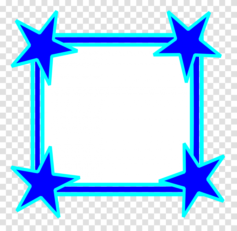 Simple Bright Blue Star Cornered Frame Icons, Star Symbol Transparent Png