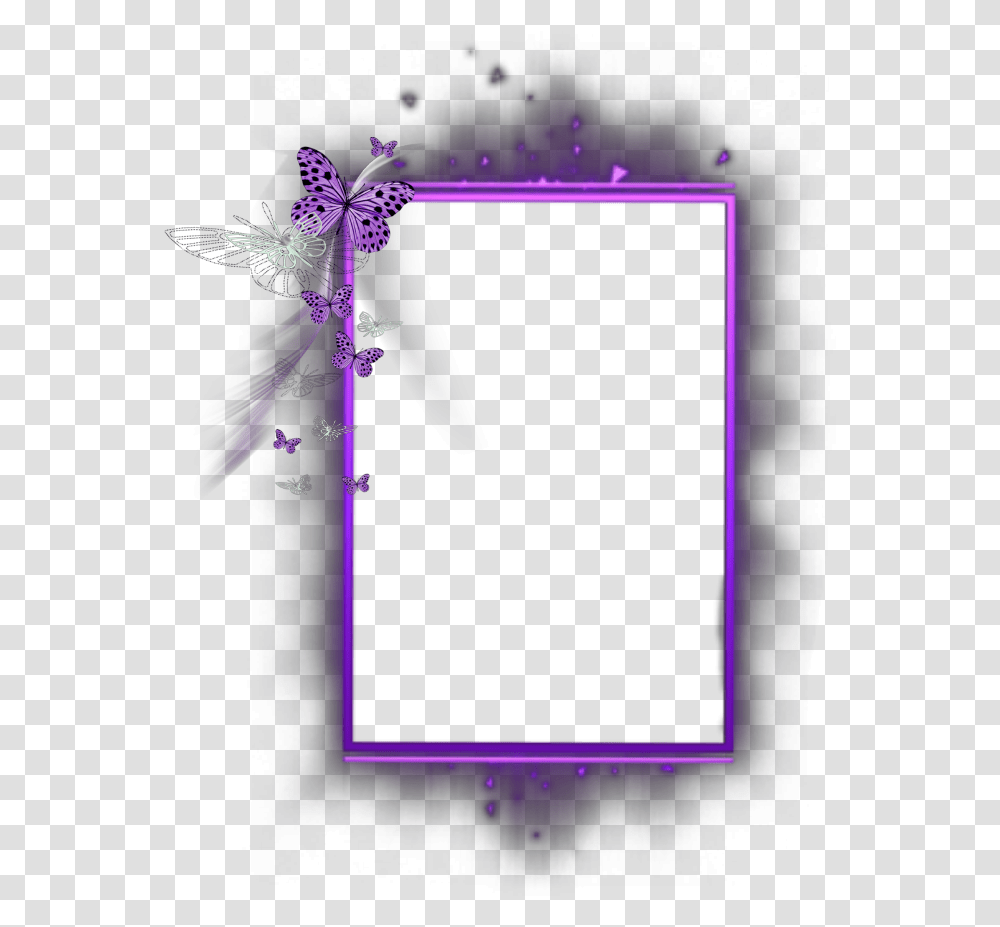 Simple Butterfly Border Design, Screen, Electronics, Monitor, Purple Transparent Png