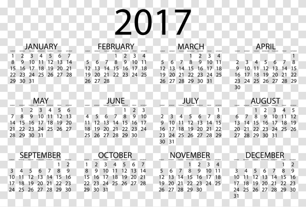 Simple Calendar 2017 Vector For Free Download And Creatve 2017 Calendar, Gray, World Of Warcraft Transparent Png