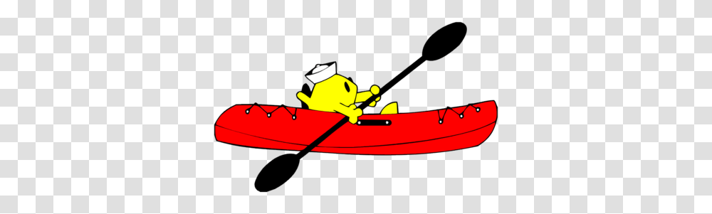 Simple Canoe Clipart Clip Art Of Kayak Or Canoe With Paddle, Boat, Vehicle, Transportation, Rowboat Transparent Png