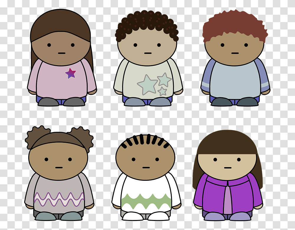 Simple Cartoon Characters Clipart, Doll, Toy, Baby Transparent Png