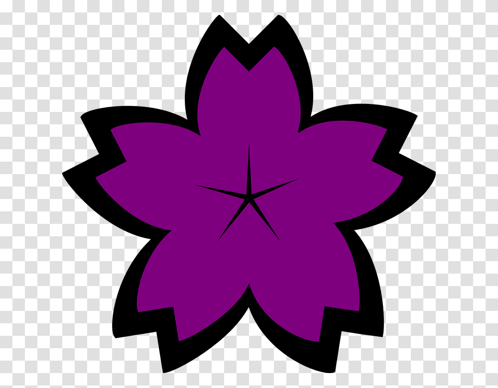 Simple Cherry Blossom Flower Drawing, Leaf, Plant, Star Symbol Transparent Png