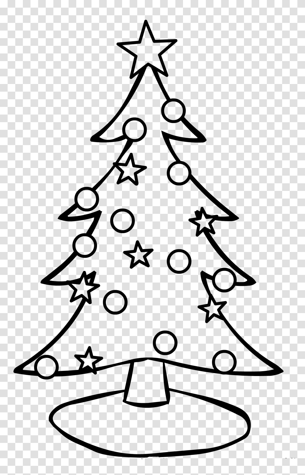 Simple Christmas Tree Coloring Pages Christmas, Plant, Ornament, Star Symbol Transparent Png