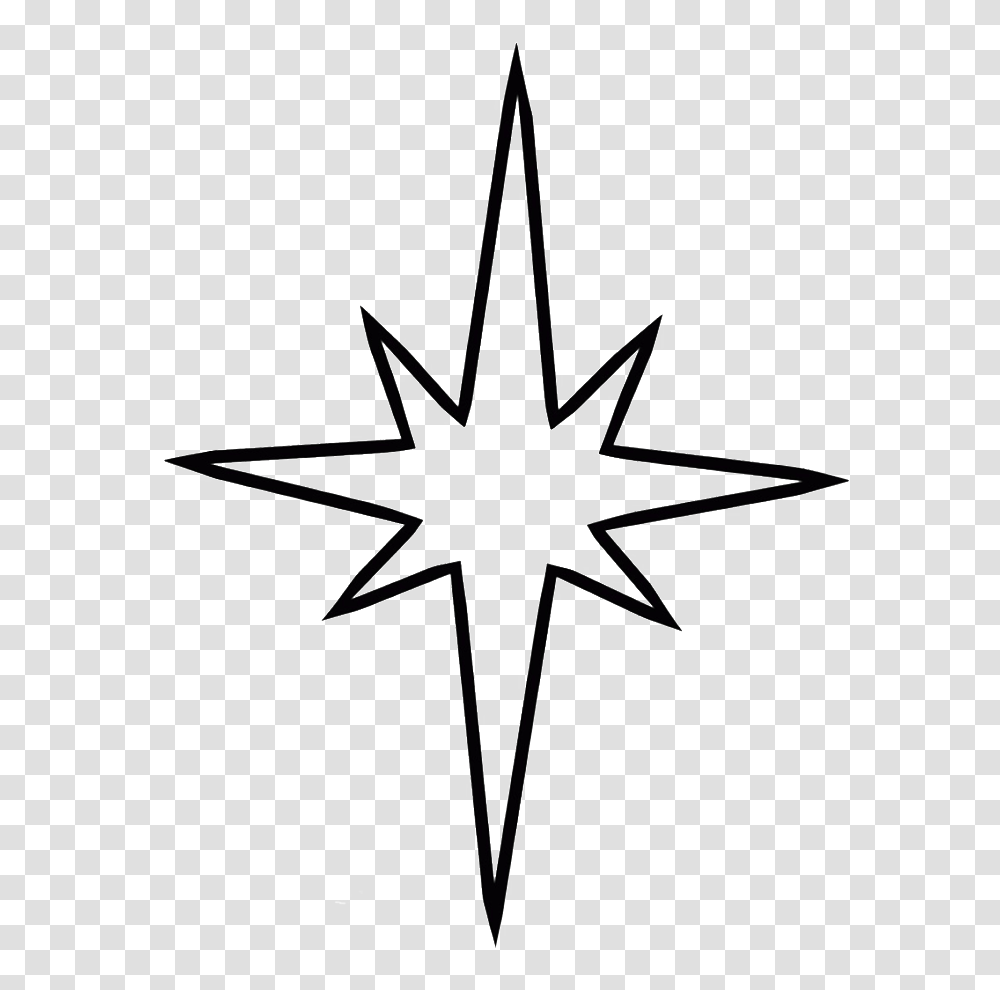 Simple Christmas Tree With Star Coloring For Kids Nativity Star Coloring Page, Star Symbol Transparent Png