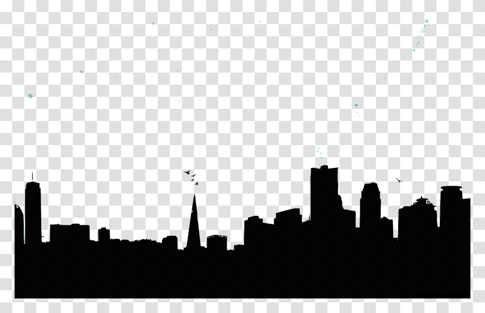 Simple Cityscape Geeklets, Silhouette, Bird, Crowd Transparent Png
