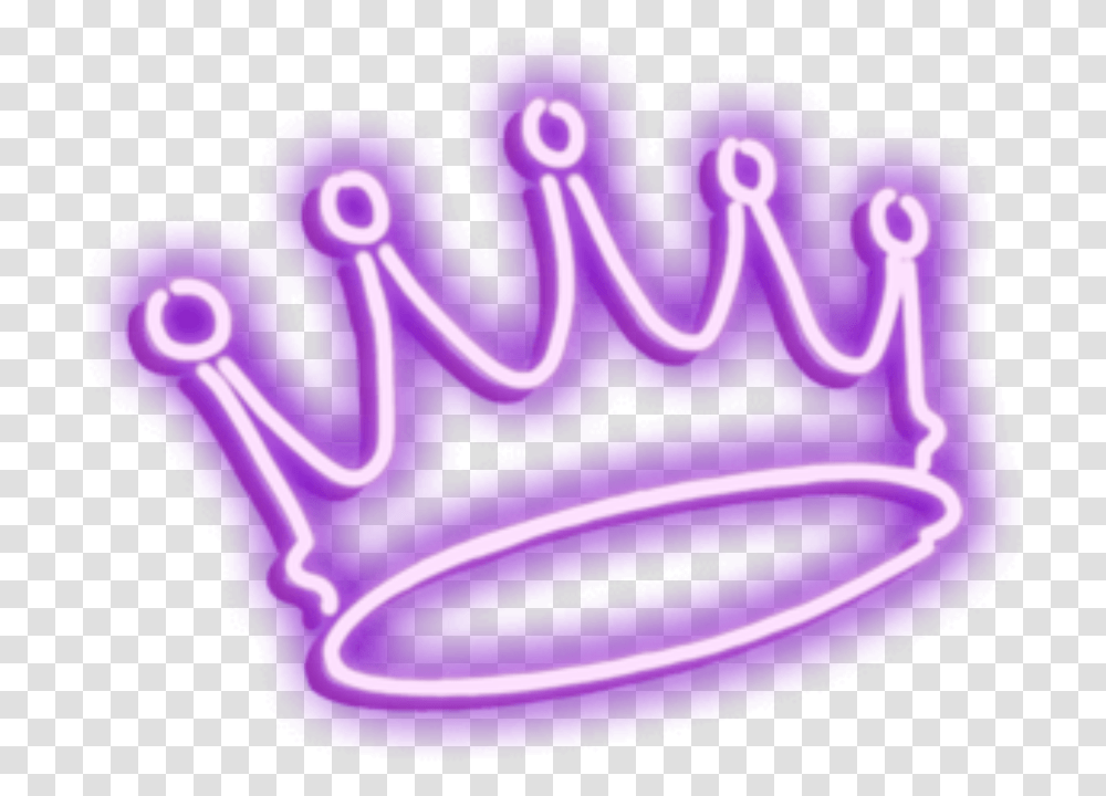 Simple Crown, Neon, Light, Lighting, Purple Transparent Png