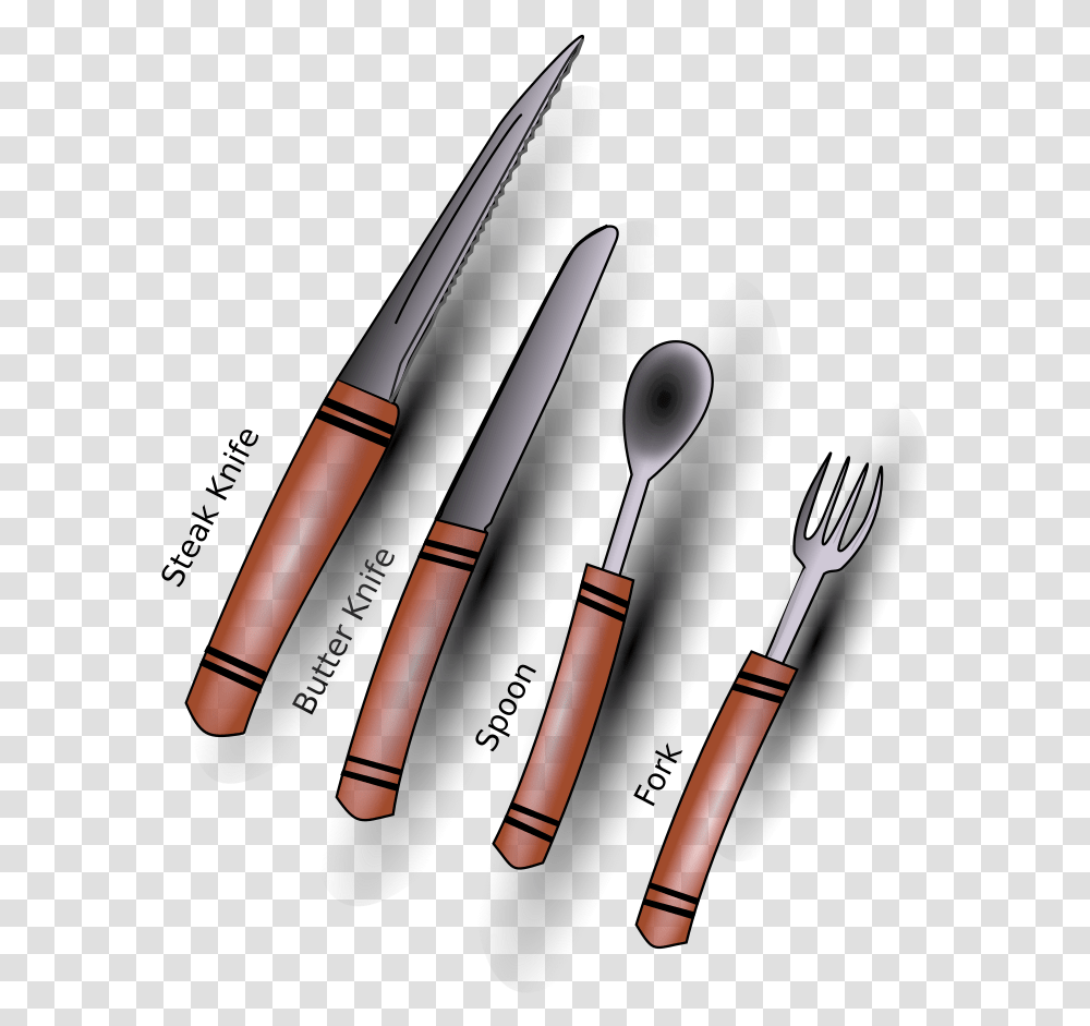 Simple Cutlerysilverware Clip Arts Cartoon Silverware, Spoon, Fork Transparent Png
