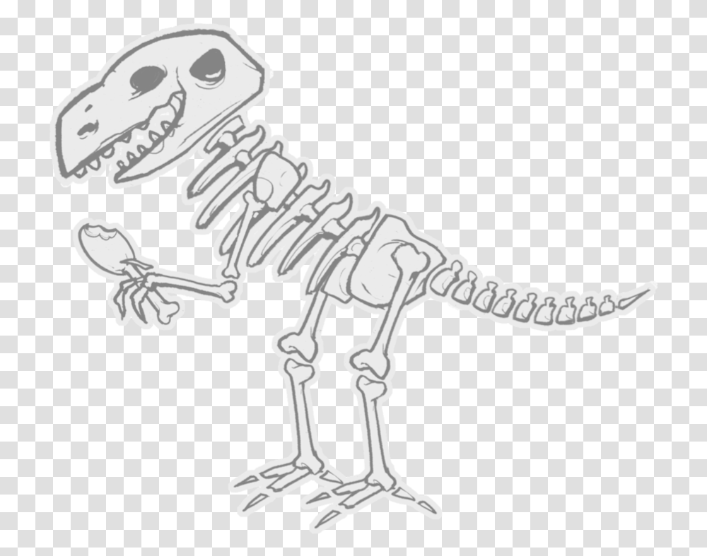 Simple Dinosaur Skeleton Clipart, Reptile, Animal Transparent Png