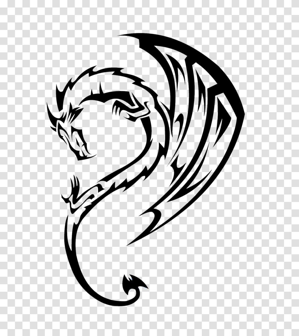 Simple Dragon Tattoo Drawings Transparent Png