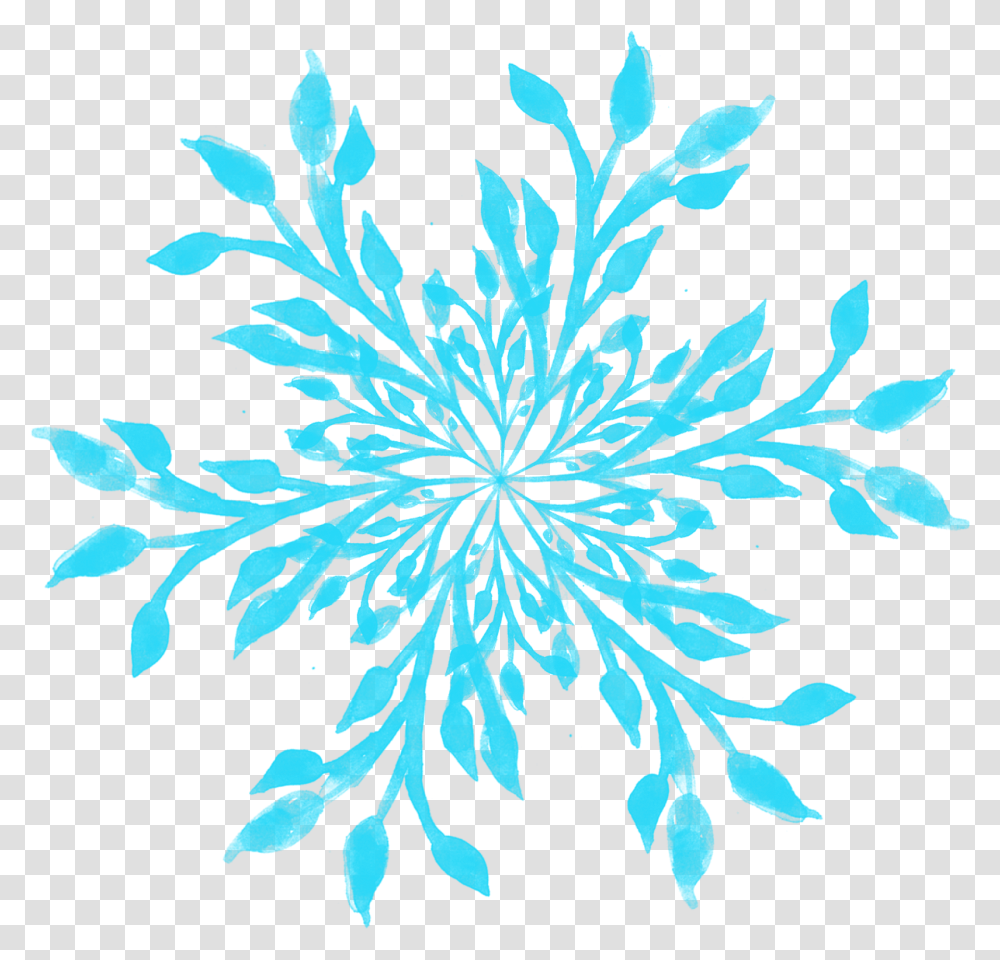 Simple Fashion Watercolor Flower Pattern, Snowflake Transparent Png