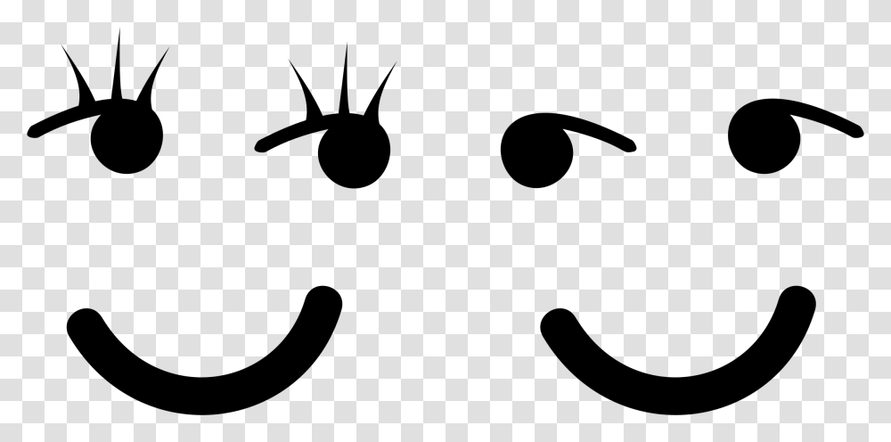 Simple Female And Male Smileys Clip Arts Black And White Simple Smiley Face, Gray, World Of Warcraft Transparent Png