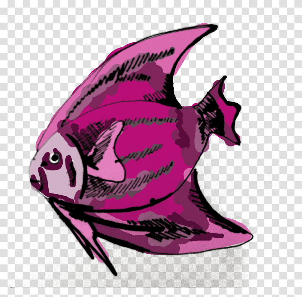 Simple Fish Game That Populates The Ocean With The Illustration, Animal, Purple, Angelfish, Sea Life Transparent Png