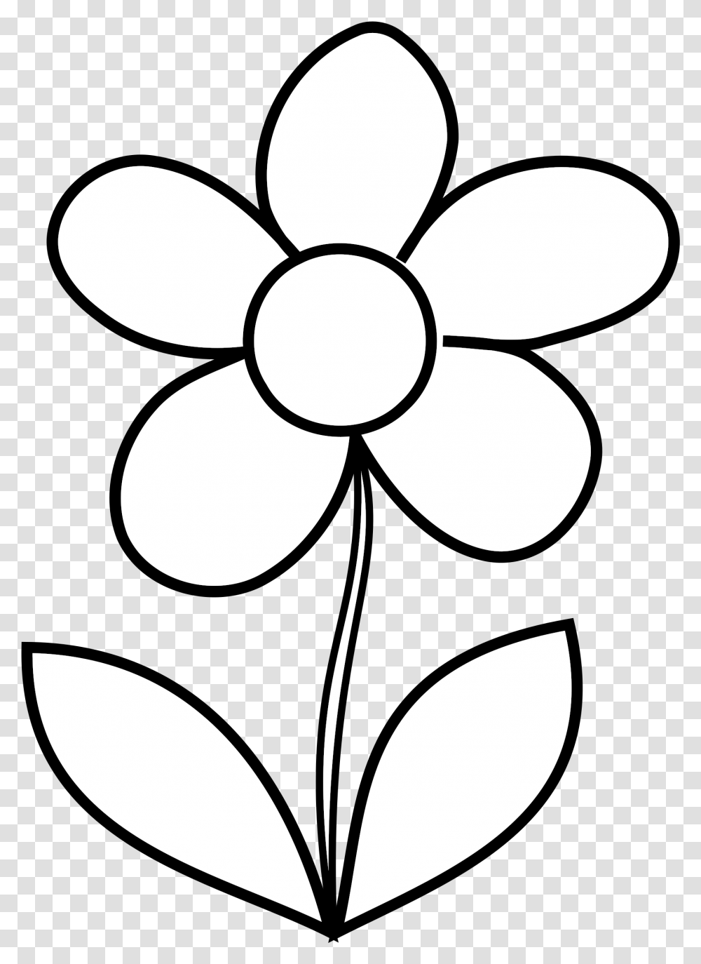 Simple Flower Bw By Coloring Pictures Of Flowers, Pattern, Lamp, Stencil, Symbol Transparent Png