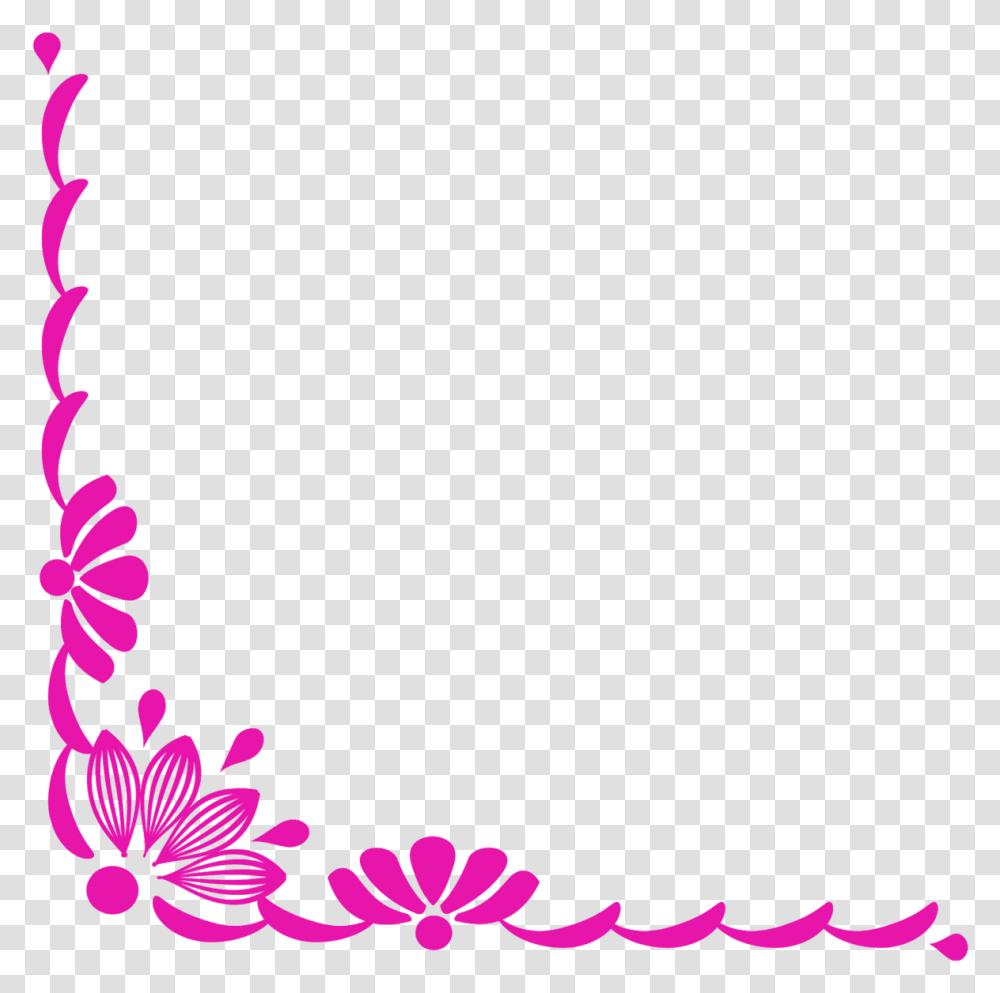 Simple Flower Corner Border Design, Floral Design, Pattern Transparent Png