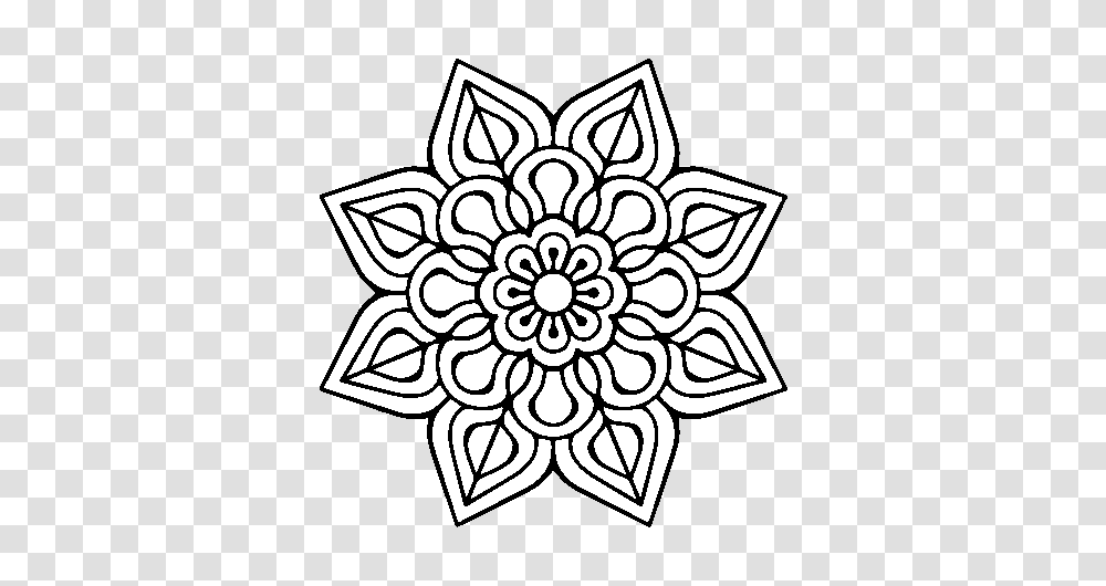 Simple Flower Mandala Coloring, Pattern, Cross, Floral Design Transparent Png