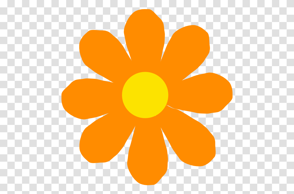 Simple Flower Orange Flower Orange Spring Flower Bright Flower Clip Art, Petal, Plant, Daisy, Outdoors Transparent Png