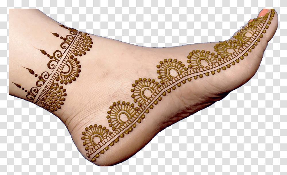 Simple Foot Mehndi Design 2018, Heel, Tattoo, Skin, Henna Transparent Png