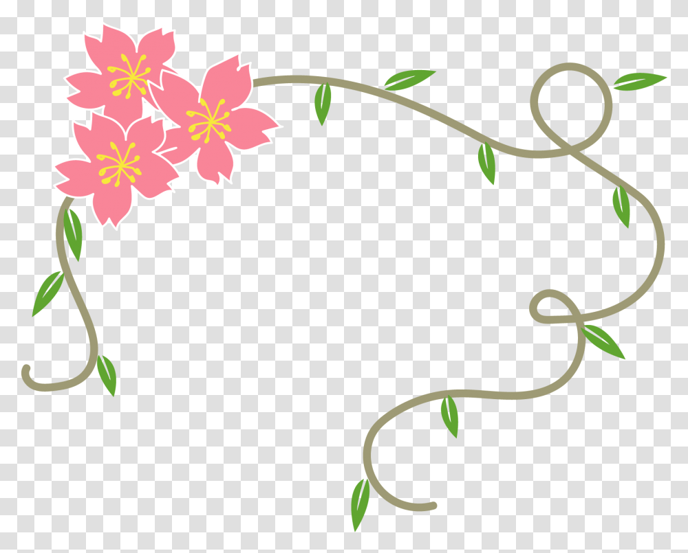 Simple Fresh Floral Decorative Border And Vector Border Simple Flower Designs, Floral Design, Pattern Transparent Png