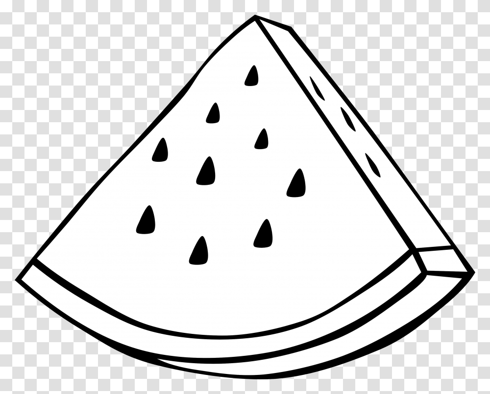 Simple Fruit Big Image Watermelon Clipart Black And White, Triangle Transparent Png
