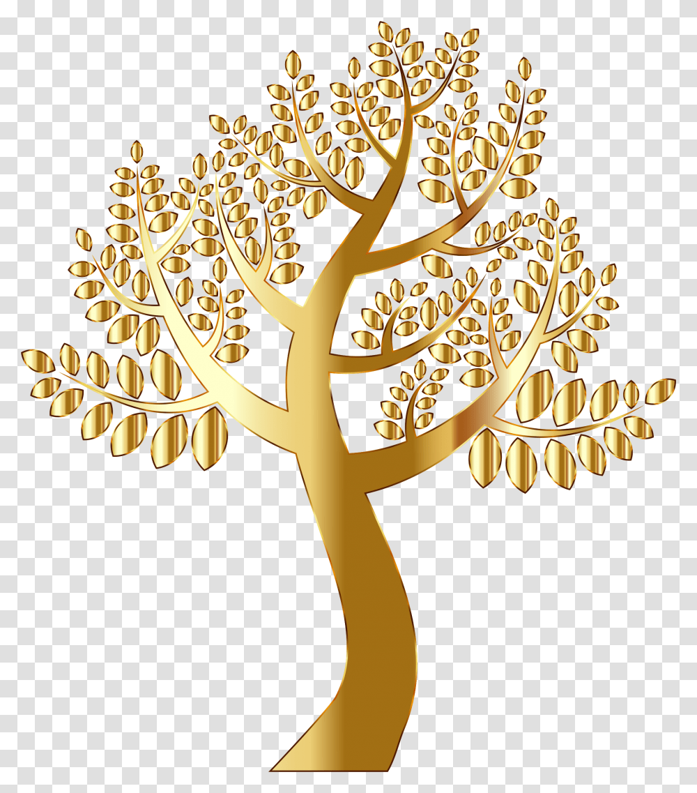 Simple Gold Tree Without Background Clip Arts Gold Tree With Background, Chandelier, Lamp, Accessories, Accessory Transparent Png