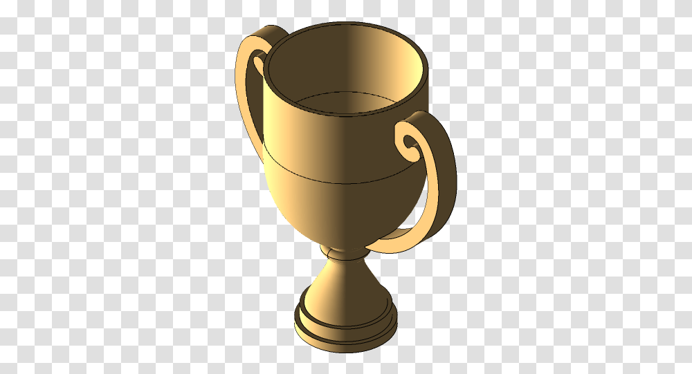 Simple Gold Trophy 3d Cad Model Library Grabcad Trophy, Lamp, Glass, Cup, Goblet Transparent Png