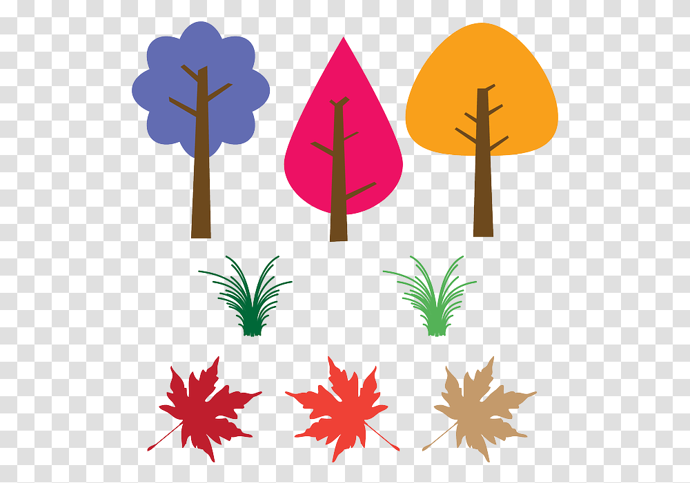 Simple Grass Trees Leaves Free Vector - Psdvectoricons Fall Leaves Clip Art, Leaf, Plant, Pattern, Cross Transparent Png