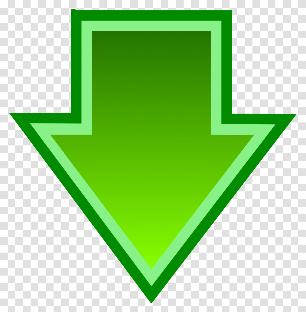 Simple Green Download Arrow Icons, Logo, Trademark, Triangle Transparent Png