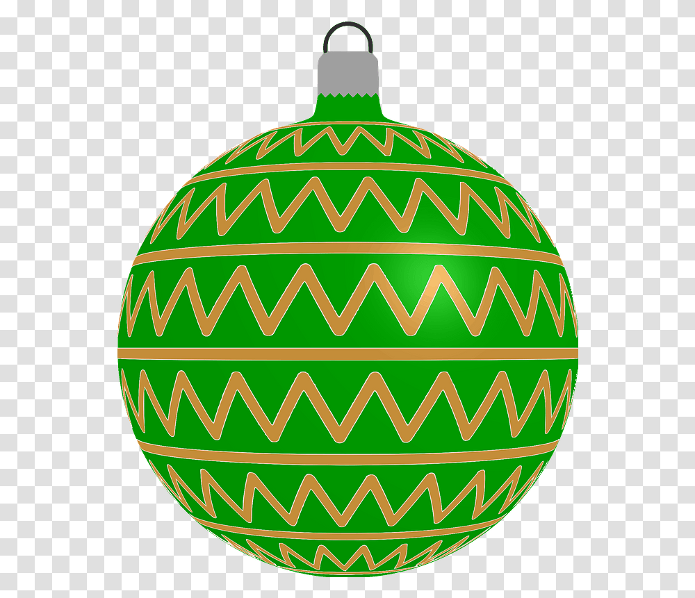 Simple Green With Zigzag Pattern Christmas Ornament Clipart Christmas Ornament, Easter Egg, Food Transparent Png