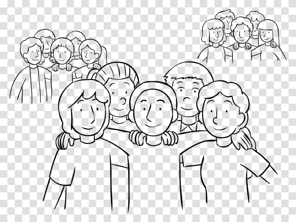 Simple Group Of People Drawing Simple Drawing Of People, Gray, World Of Warcraft Transparent Png