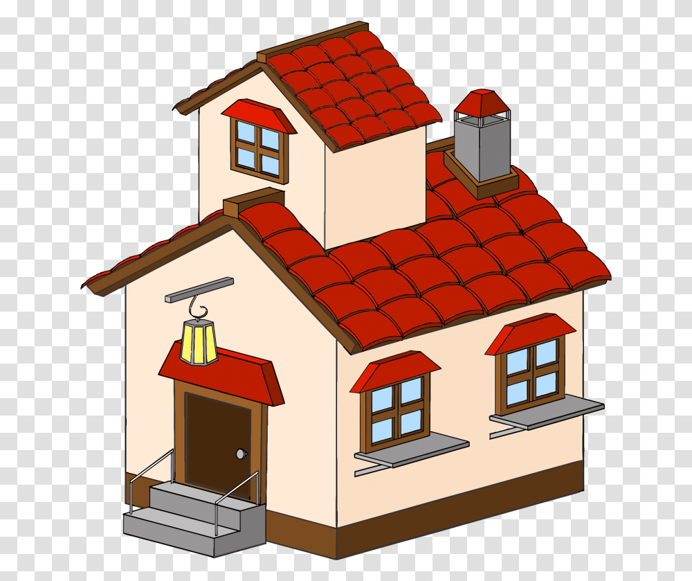 Simple House Clipart Clip Art Of Clipartwork, Roof, Tile Roof, Housing, Building Transparent Png