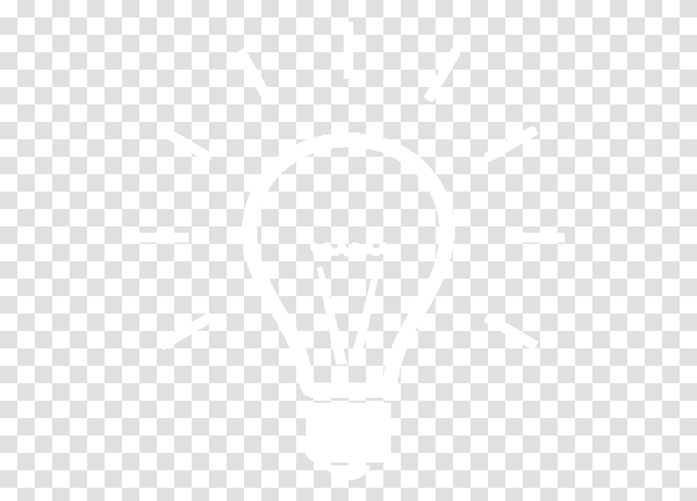 Simple Light Bulb Graphic White Johns Hopkins Logo White, Lightbulb, Stencil Transparent Png