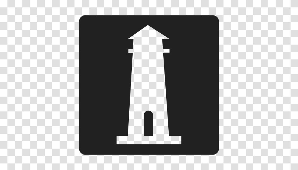 Simple Lighthouse Square Icon, Architecture, Building, Tower, Silhouette Transparent Png