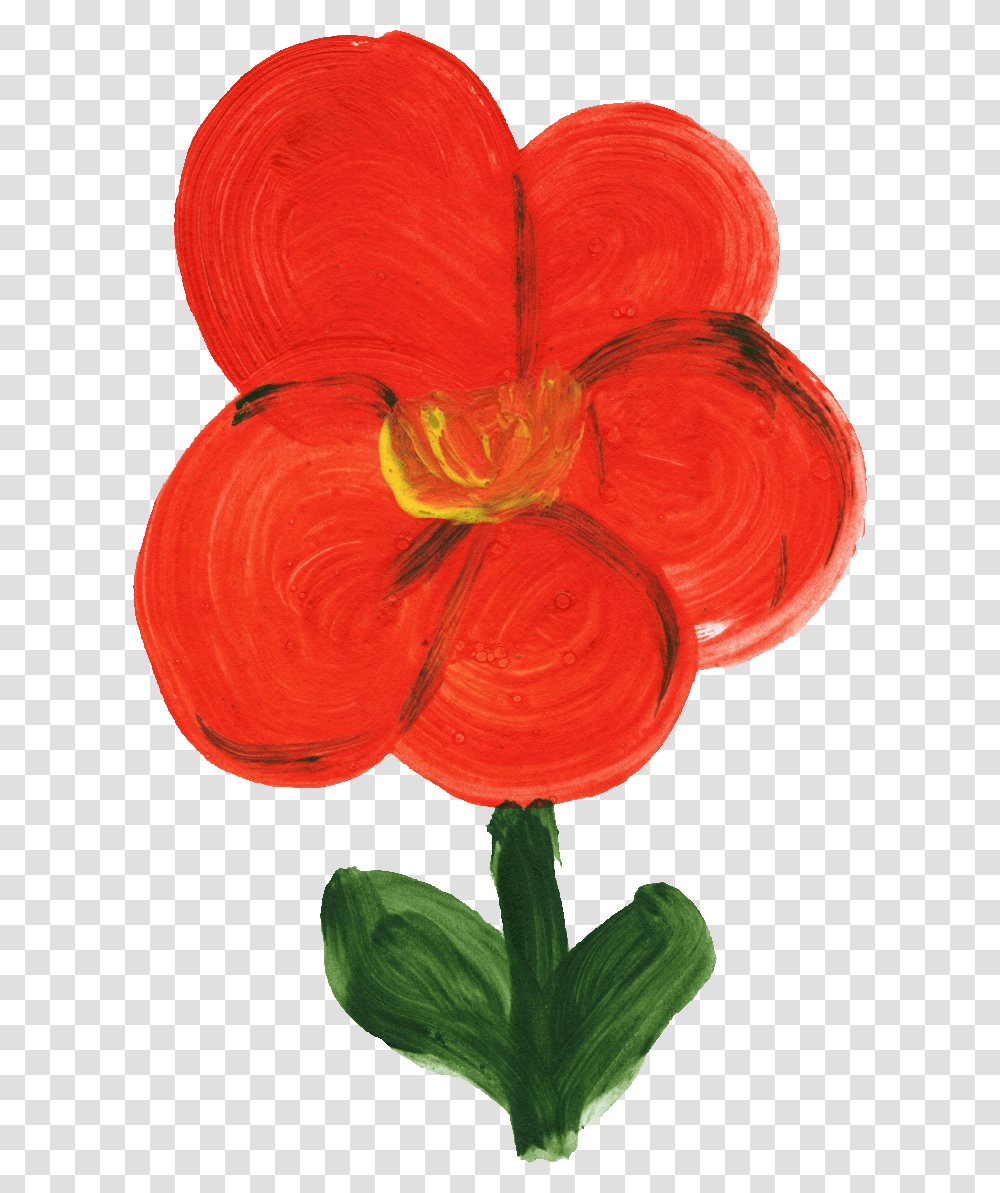Simple Painted Flower Flower Painted Free, Plant, Blossom, Petal, Anthurium Transparent Png