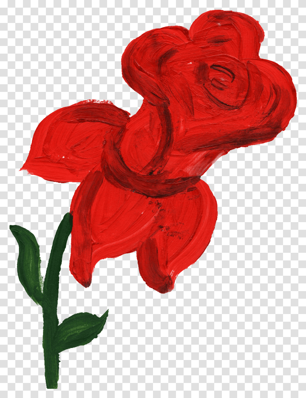 Simple Painted Flower Garden Roses, Plant, Petal, Blossom, Art Transparent Png