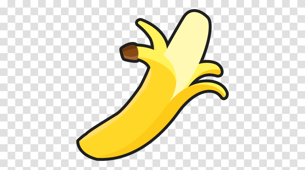 Simple Peeled Banana Vector Drawing, Fruit, Plant, Food Transparent Png