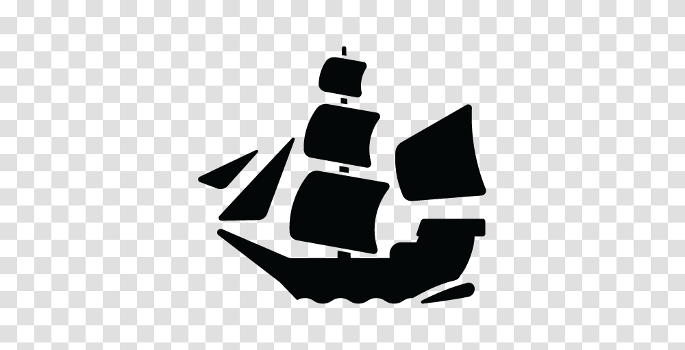 Simple Pirate Ship Wall Wall Art Decal, Stencil, Silhouette Transparent Png