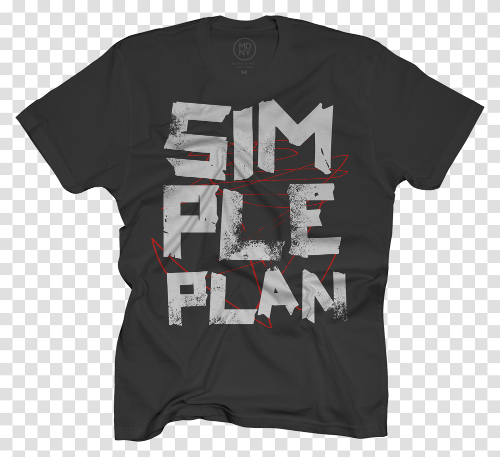 Simple Plan Tape Scratch On Black Active Shirt, Apparel, T-Shirt Transparent Png
