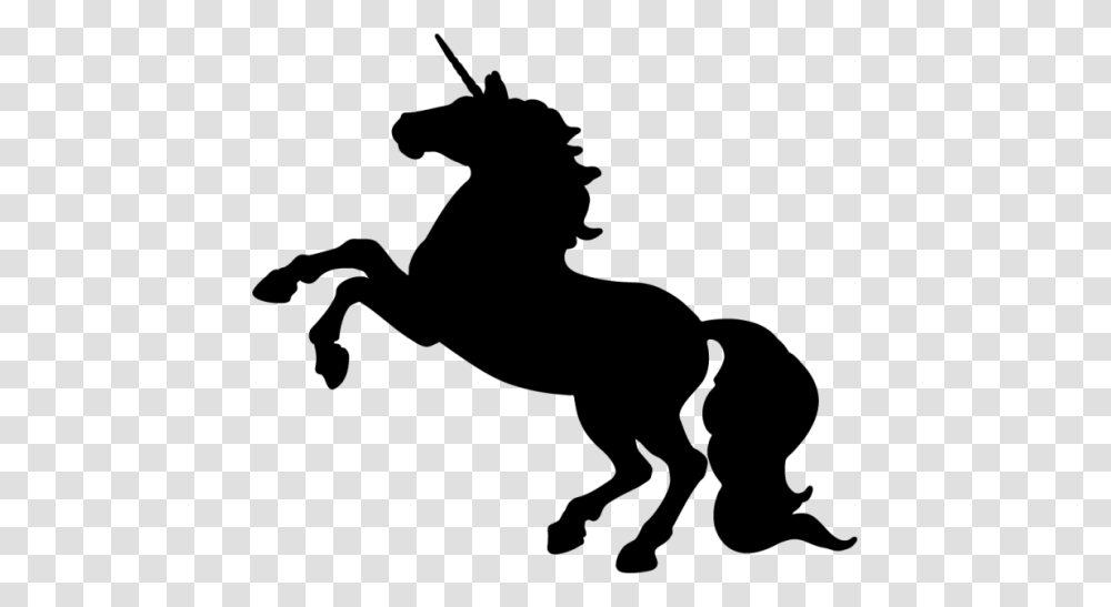 Simple Rearing Black Unicorn Scrappingcricut, Gray, World Of Warcraft Transparent Png