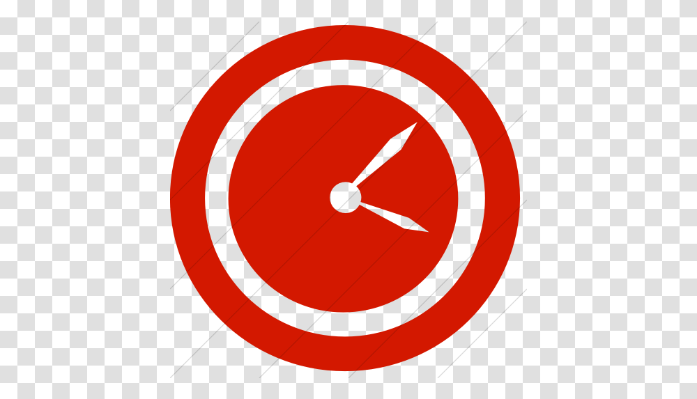 Simple Red Classica Wall Clock Icon Dot, Clock Tower, Architecture, Building, Compass Transparent Png