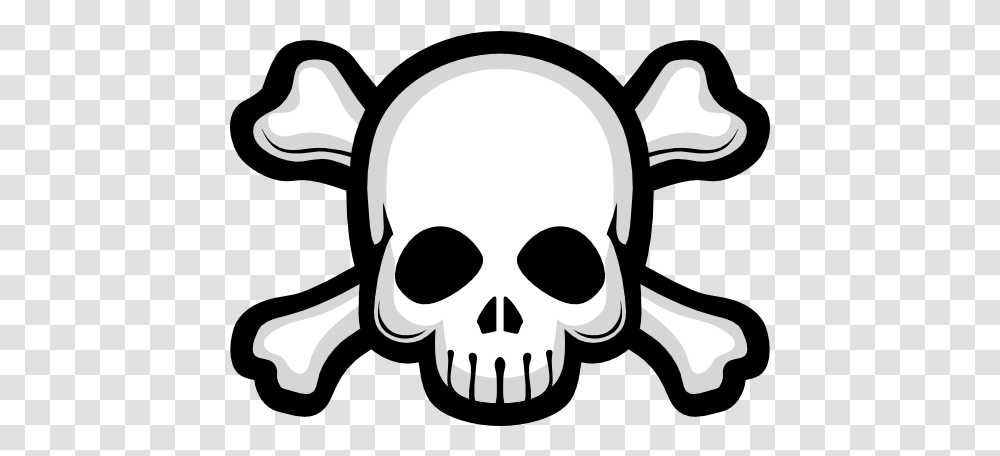 Simple Shaded Skull And Crossbones Sticker Automotive Decal, Stencil, Symbol Transparent Png
