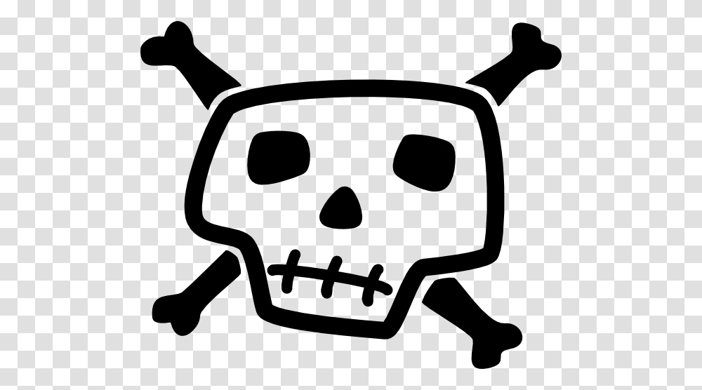 Simple Skull And Crossbones Clip Art, Stencil Transparent Png