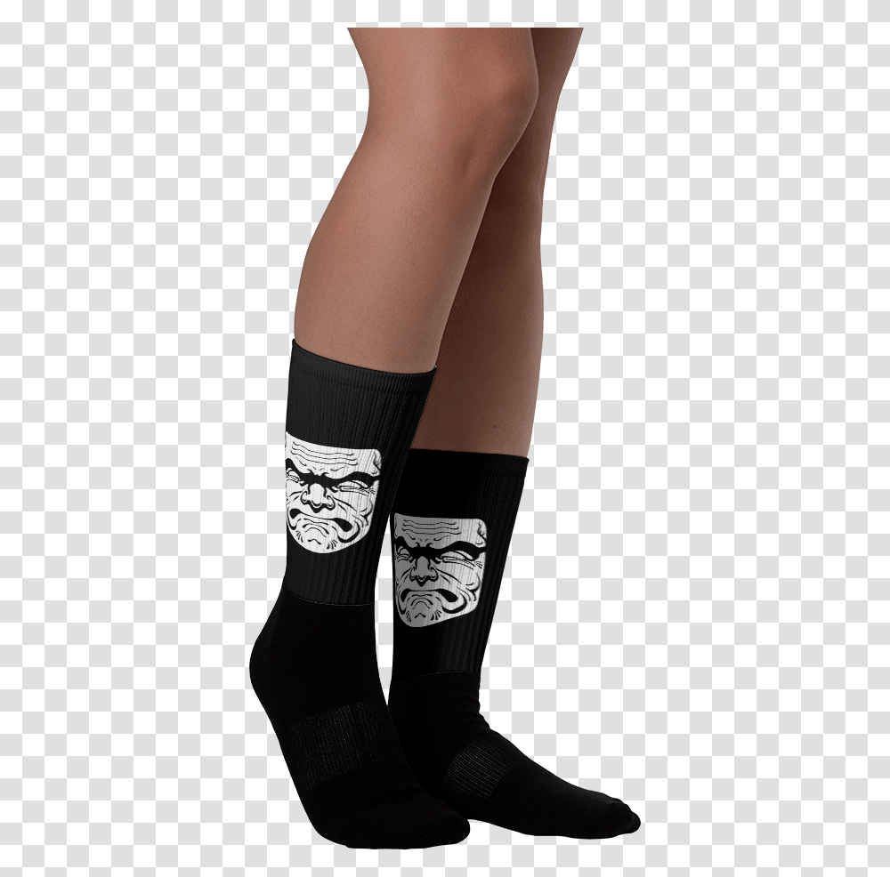 Simple Squat Face Socks Sock, Apparel, Footwear, Person Transparent Png